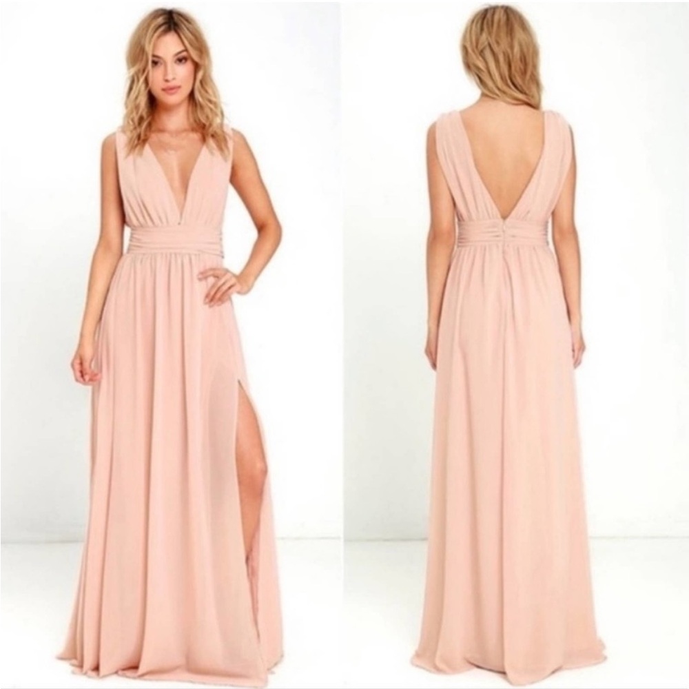 Lulus Heavenly Hues Blush Maxi Dress